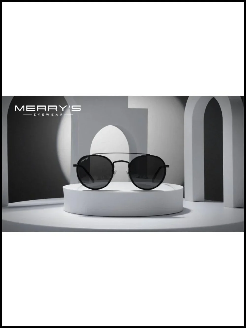 Retro Round Polarized Sunglasses Unisex Double Bridge Sun Glasses